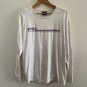 VTG Y2K RL Ralph Lauren Polo Jeans Company Long Sleeve Shirt Men's XL White